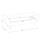 Panca contenitore HomePop Modern Sherpa con gambe in legno