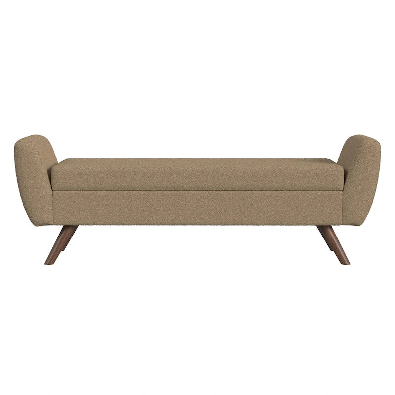 Panca contenitore HomePop Modern Sherpa con gambe in legno