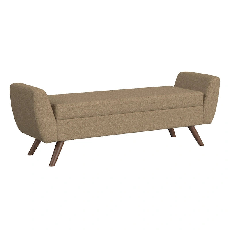 Panca contenitore HomePop Modern Sherpa con gambe in legno