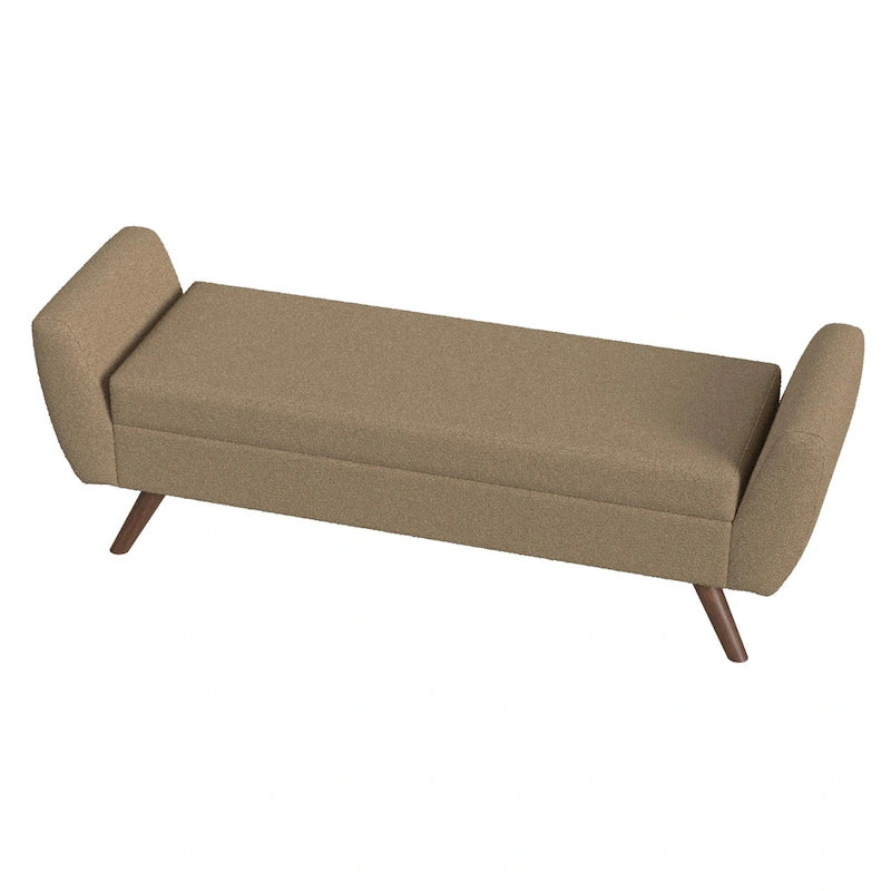 Panca contenitore HomePop Modern Sherpa con gambe in legno