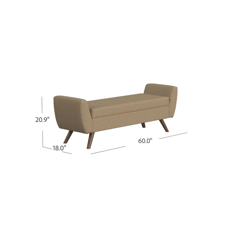 Panca contenitore HomePop Modern Sherpa con gambe in legno