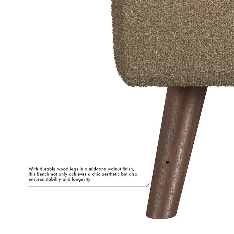 Panca contenitore HomePop Modern Sherpa con gambe in legno