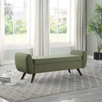 Panca contenitore HomePop Modern Sherpa con gambe in legno