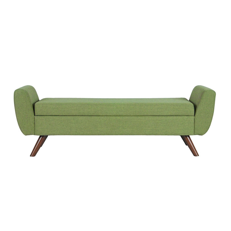 Panca contenitore HomePop Modern Sherpa con gambe in legno