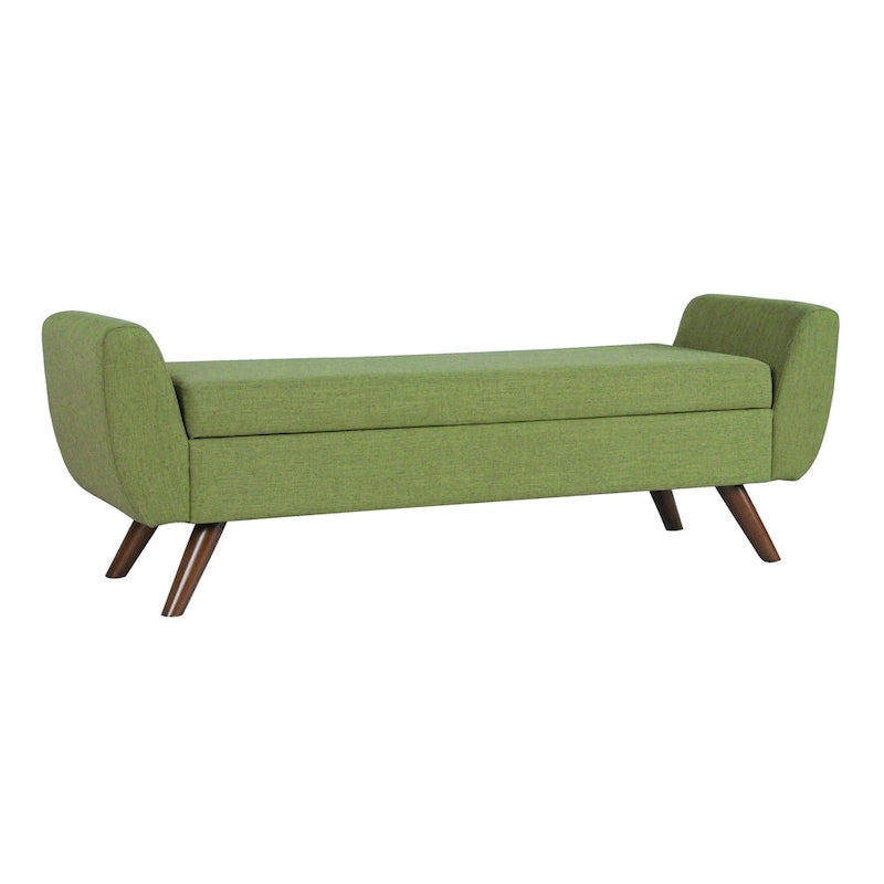 Panca contenitore HomePop Modern Sherpa con gambe in legno