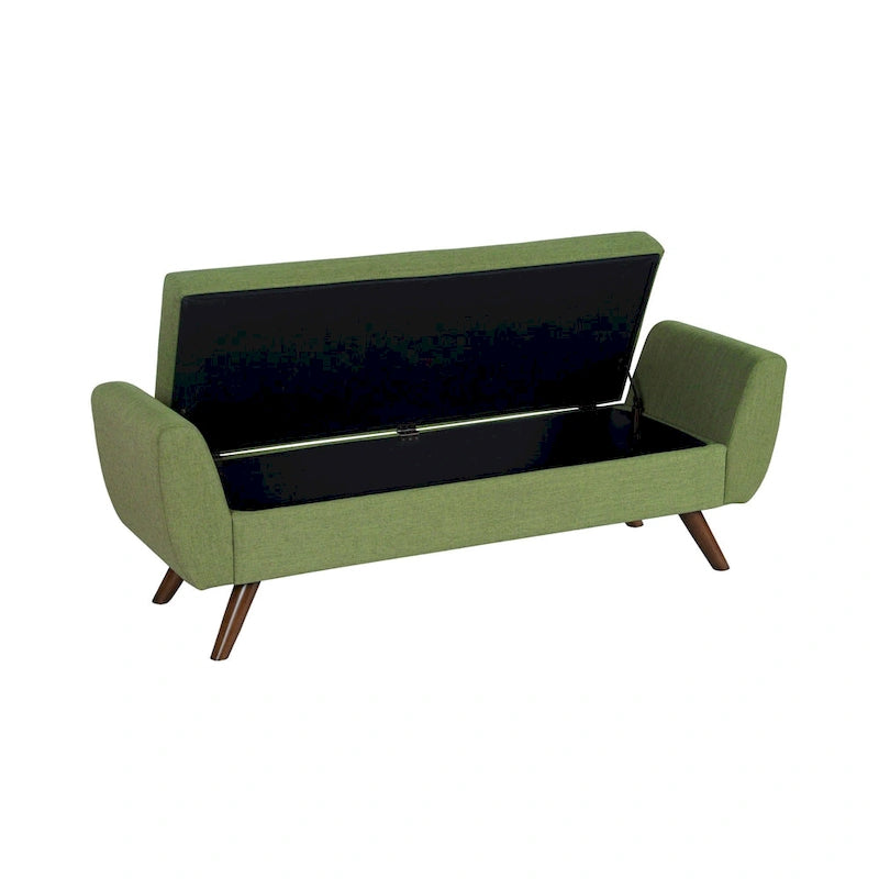 Panca contenitore HomePop Modern Sherpa con gambe in legno