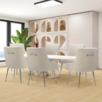 SEYNAR Sedia da pranzo in velluto moderno, set da 6, con schienale pieghettato e maniglia posteriore