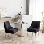 SEYNAR Sedia da pranzo in velluto moderno, set da 6, con schienale pieghettato e maniglia posteriore