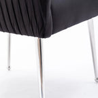 SEYNAR Sedia da pranzo in velluto moderno, set da 6, con schienale pieghettato e maniglia posteriore