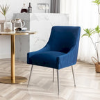SEYNAR Sedia da pranzo in velluto moderno, set da 6, con schienale pieghettato e maniglia posteriore
