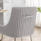 SEYNAR Sedia da pranzo in velluto moderno, set da 6, con schienale pieghettato e maniglia posteriore
