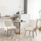 SEYNAR Sedia da pranzo in velluto moderno, set da 6, con schienale pieghettato e maniglia posteriore