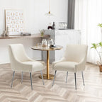 SEYNAR Sedia da pranzo in velluto moderno, set da 6, con schienale pieghettato e maniglia posteriore