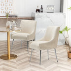 SEYNAR Sedia da pranzo in velluto moderno, set da 6, con schienale pieghettato e maniglia posteriore