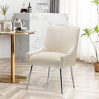 SEYNAR Sedia da pranzo in velluto moderno, set da 6, con schienale pieghettato e maniglia posteriore