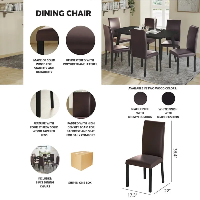 Chaises de salle à manger modernes et élégantes CraftPorch (Lot de 6)
