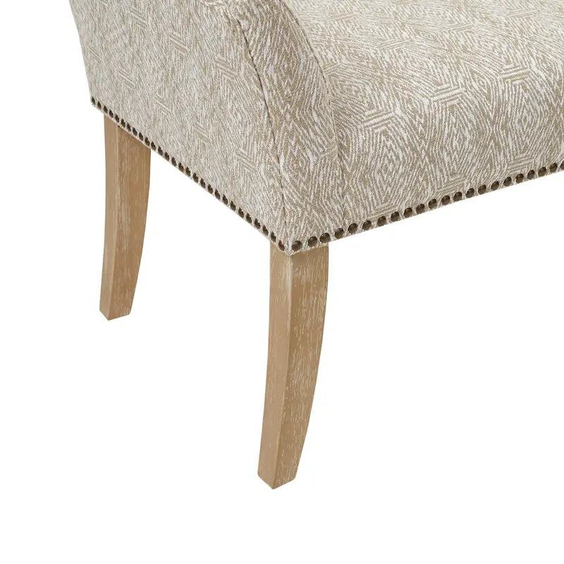 Banc rembourré Madison Park Welburn 49,5 po avec dossier et pieds en bois