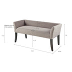 Banc rembourré Madison Park Welburn 49,5 po avec dossier et pieds en bois