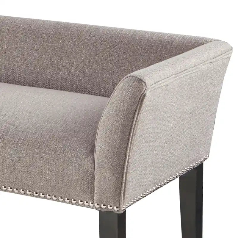 Banc rembourré Madison Park Welburn 49,5 po avec dossier et pieds en bois