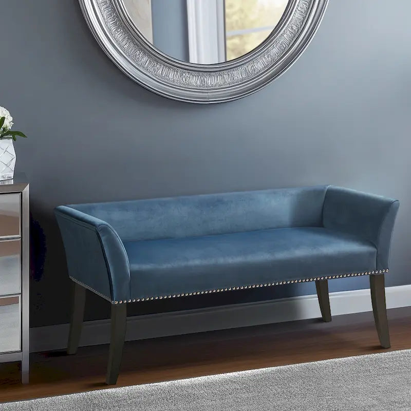 Banc rembourré Madison Park Welburn 49,5 po avec dossier et pieds en bois
