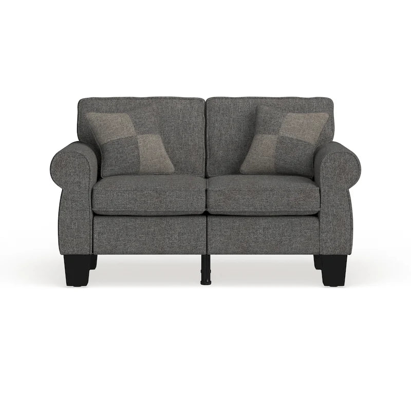 Divanetto imbottito Nele in lino contemporaneo di Furniture of America