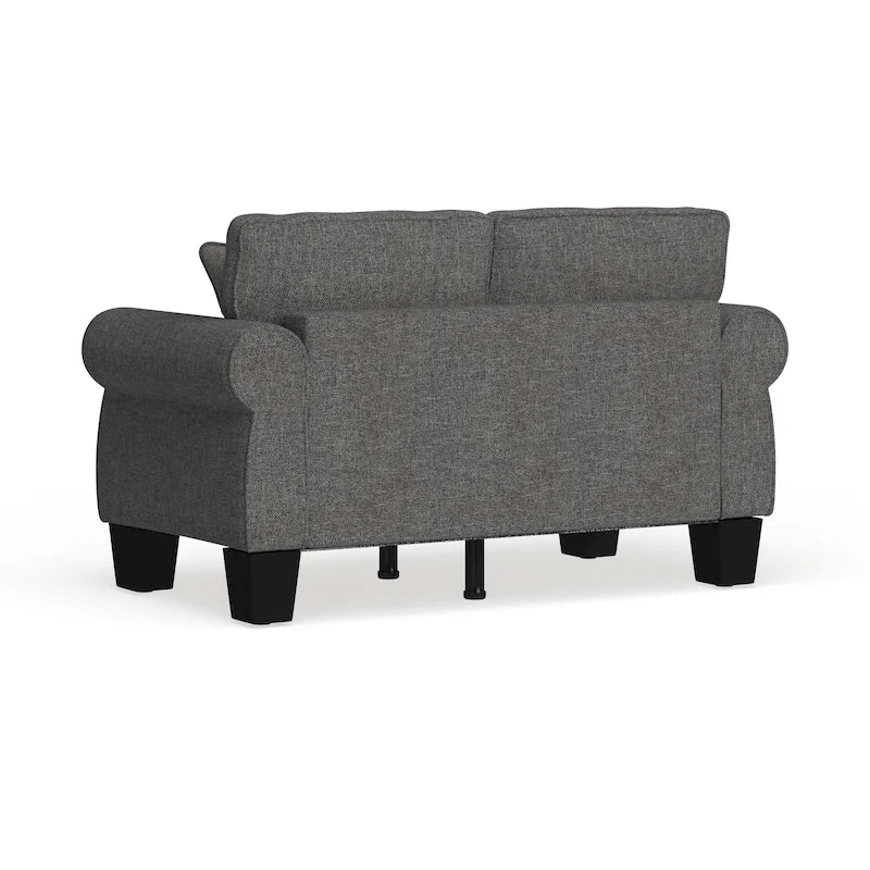 Divanetto imbottito Nele in lino contemporaneo di Furniture of America