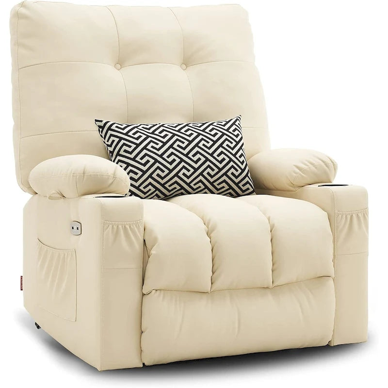 Fauteuil inclinable, pivotant et coulissant MCombo avec fonctions de massage et chauffage, en faux cuir 7748