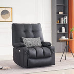 MCombo Poltrona Reclinabile Girevole Grande con Massaggio e Calore, Similpelle 7748