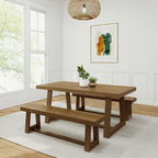 Ensemble table de salle à manger et bancs classiques Plank and Beam 72