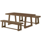 Ensemble table de salle à manger et bancs classiques Plank and Beam 72