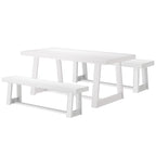 Ensemble table de salle à manger et bancs classiques Plank and Beam 72
