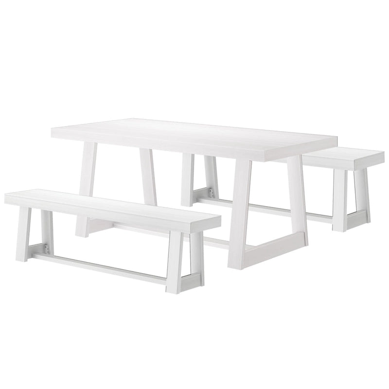 Ensemble table de salle à manger et bancs classiques Plank and Beam 72