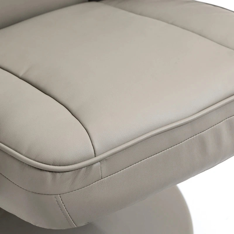 Poltrona reclinabile girevole HOMCOM, con poggiapiedi pouf, in ecopelle, per soggiorno, ufficio, camera da letto