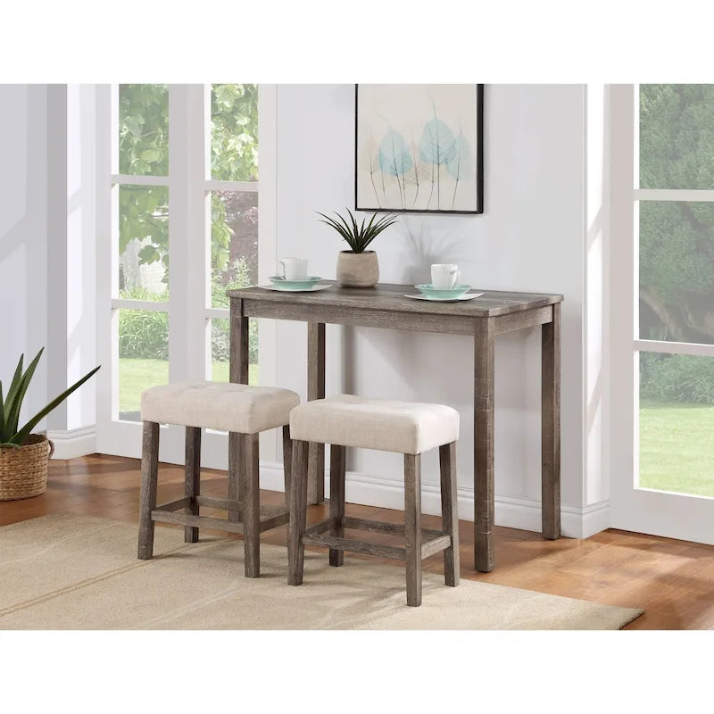 Ensemble de table à hauteur de comptoir 3 pièces