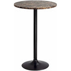 Tavolo da bar rotondo Homall Bistro Pub Table ad altezza bar, tavolino da cocktail con base in metallo, piano in MDF colore ossidiana con gamba nera, piano da 23,8 pollici - N/A