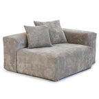 Divano componibile con 4 cuscini, moderno e lussuoso divano modulare componibile con chaise longue e pouf