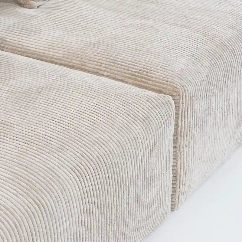 Divano componibile con 4 cuscini, moderno e lussuoso divano modulare componibile con chaise longue e pouf