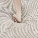 Divano componibile con 4 cuscini, moderno e lussuoso divano modulare componibile con chaise longue e pouf