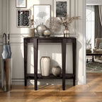 DH BASIC Tavolo Consolle Mezzaluna Decorativo a 1 Ripiano Marrone Contemporaneo di Denhour