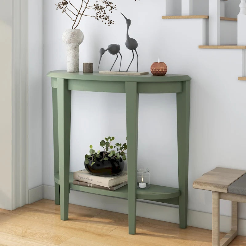 Console demi-lune décorative contemporaine marron à 1 étagère DH BASIC par Denhour