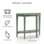 DH BASIC Tavolo Consolle Mezzaluna Decorativo a 1 Ripiano Marrone Contemporaneo di Denhour