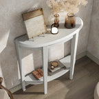 DH BASIC Tavolo Consolle Mezzaluna Decorativo a 1 Ripiano Marrone Contemporaneo di Denhour