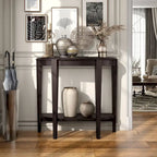 DH BASIC Tavolo Consolle Mezzaluna Decorativo a 1 Ripiano Marrone Contemporaneo di Denhour