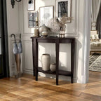 DH BASIC Tavolo Consolle Mezzaluna Decorativo a 1 Ripiano Marrone Contemporaneo di Denhour