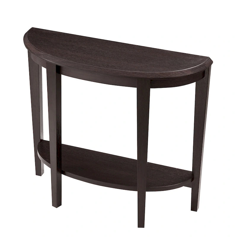 DH BASIC Tavolo Consolle Mezzaluna Decorativo a 1 Ripiano Marrone Contemporaneo di Denhour