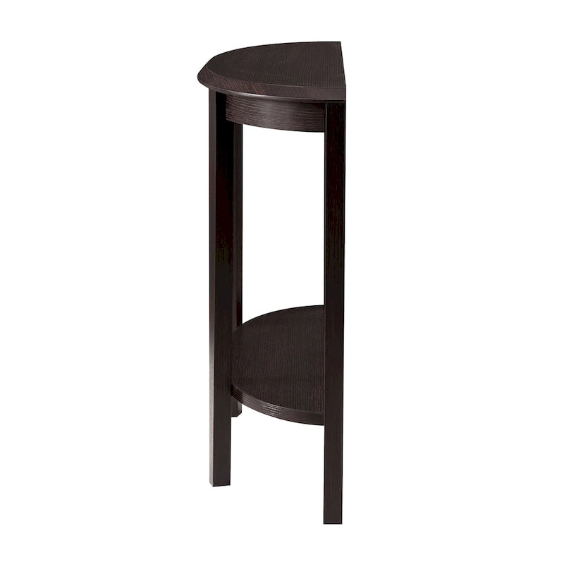 DH BASIC Tavolo Consolle Mezzaluna Decorativo a 1 Ripiano Marrone Contemporaneo di Denhour