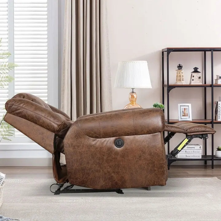 Poltrona reclinabile elettrica in pelle traspirante con porta USB per soggiorno e home theater