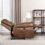Poltrona reclinabile elettrica in pelle traspirante con porta USB per soggiorno e home theater