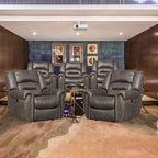 Poltrona reclinabile elettrica in pelle traspirante con porta USB per soggiorno e home theater