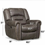 Poltrona reclinabile elettrica in pelle traspirante con porta USB per soggiorno e home theater